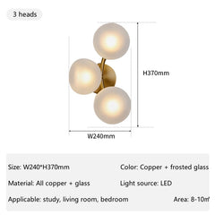 Hamal Globe Branch Wall Lamp