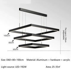Schedar Layered Square Chandelier