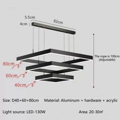 Schedar Layered Square Chandelier