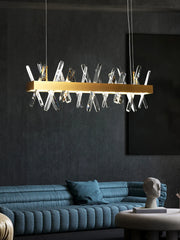 Nusakan Crossed Crystal Rod Chandelier