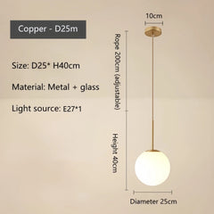Adhara Frosted Globe Pendant Lamp