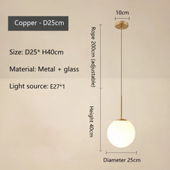 Adhara Frosted Globe Pendant Lamp