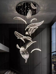 Merope Crystal Leaf Chandelier