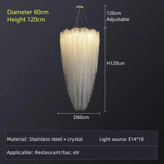 Alruba Beaded Crystal Bowl Chandelier