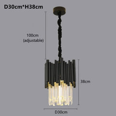 Mensae Black Tube Crystal Chandelier
