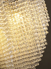 Alruba Beaded Crystal Bowl Chandelier