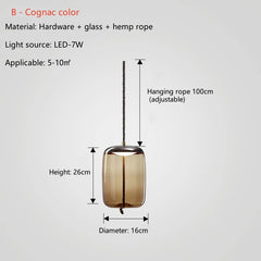 Propus Rope Glass Pendant Lamp