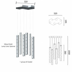Castula Tube Cascade Chandelier
