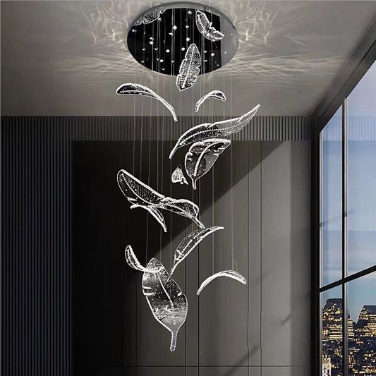 Merope Crystal Leaf Chandelier
