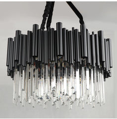 Mensae Black Tube Crystal Chandelier