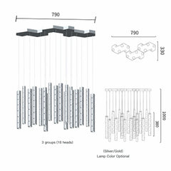 Castula Tube Cascade Chandelier