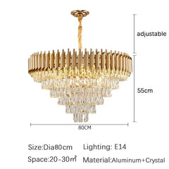 Mensae Spiked Tube Crystal Chandelier