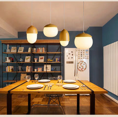 Achird Wood Cap Globe Pendant Lamp