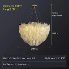 Alruba Beaded Crystal Bowl Chandelier