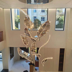 Merope Crystal Leaf Chandelier