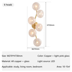 Hamal Globe Branch Wall Lamp