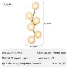 Hamal Globe Branch Wall Lamp