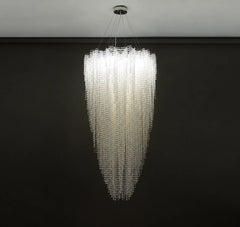 Alruba Beaded Crystal Bowl Chandelier