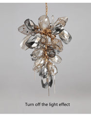 Merope Faceted Leaf Rod Chandelier