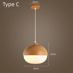 Achird Wood Cap Globe Pendant Lamp