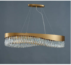Nahn Oval Crystal Drop Band Chandelier
