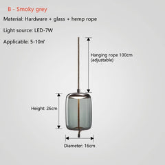 Propus Rope Glass Pendant Lamp
