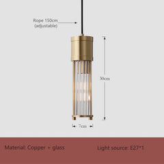 Piautos Ribbed Glass Capsule Pendant Lamp