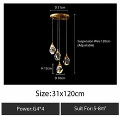 Acrux Faceted Crystal Cascade Chandelier