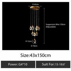 Acrux Faceted Crystal Cascade Chandelier