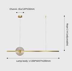 Kaus Ribbed Disc Bar Pendant Lamp