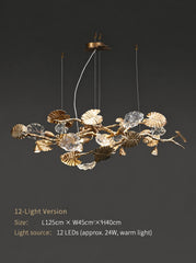 Merope Copper Glass Leaf Chandelier