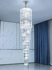 Mensae Spiral Crystal Column Chandelier