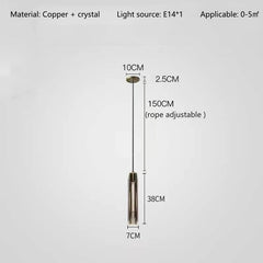 Aladfar Tapered Crystal Capsule Pendant Lamp