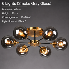 Mahasim Glass Globe Ceiling Light
