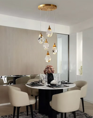 Acrux Faceted Crystal Cascade Chandelier