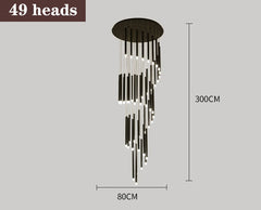 Trianguli Staircase Spiral Chandelier