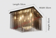 Rasalgethi Rectangular Crystal Fringe Ceiling Light