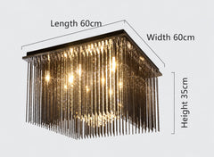 Rasalgethi Rectangular Crystal Fringe Ceiling Light