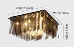 Rasalgethi Rectangular Crystal Fringe Ceiling Light