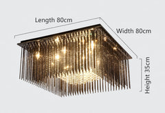 Rasalgethi Rectangular Crystal Fringe Ceiling Light