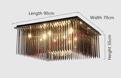 Rasalgethi Rectangular Crystal Fringe Ceiling Light