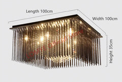 Rasalgethi Rectangular Crystal Fringe Ceiling Light