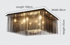 Rasalgethi Rectangular Crystal Fringe Ceiling Light