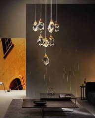 Acrux Faceted Crystal Cascade Chandelier