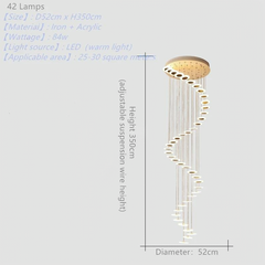 Denebola Spiral Disc Chandelier