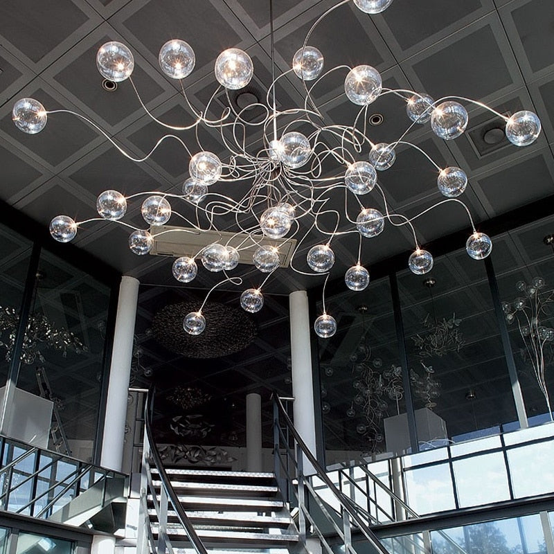 Smoke Gray Glass Ball Chandelie