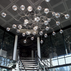 Smoke Gray Glass Ball Chandelie
