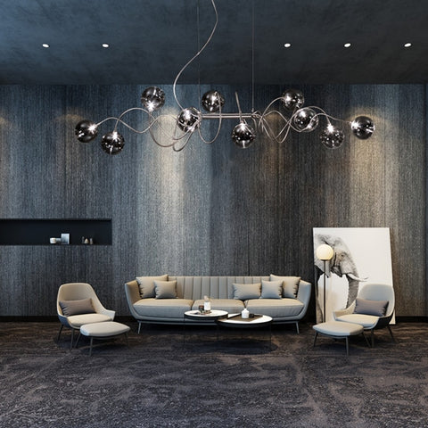 Smoke Gray Glass Ball Chandelie Smoke Gray Glass Ball Chandelie