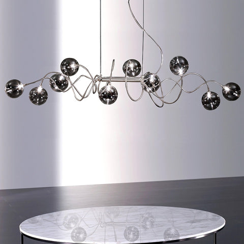 Smoke Gray Glass Ball Chandelie Smoke Gray Glass Ball Chandelie