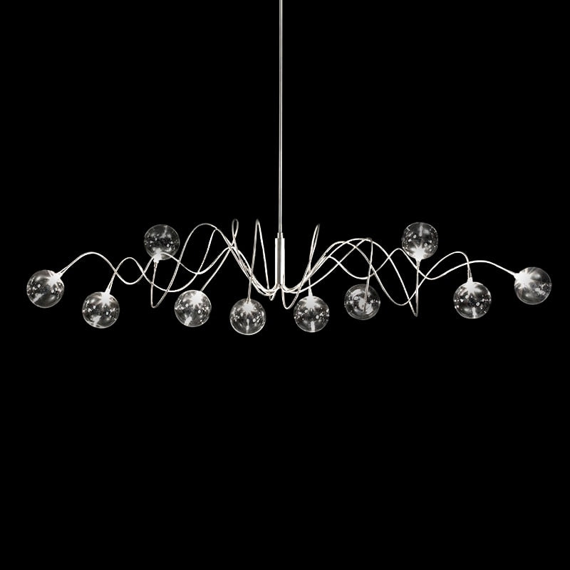Smoke Gray Glass Ball Chandelie